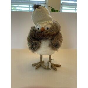 Target 2017 Wondershop Christmas Winter Bird SIERRA White Hat & Brown Fur Scarf
